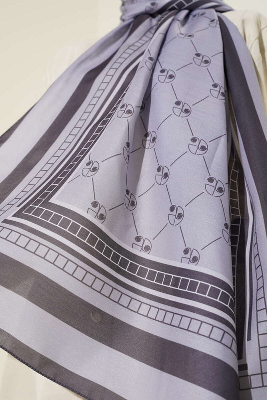 Pacman Desen Soft Şal Kayrak Grisi