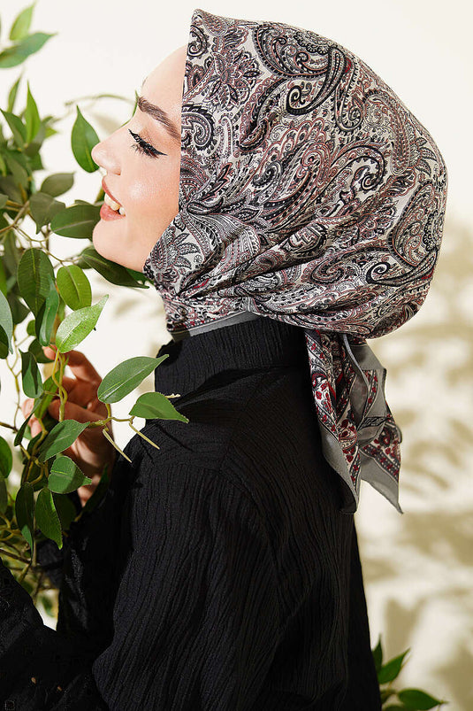 وشاح بيزلي ديزاين أناقة رمادي