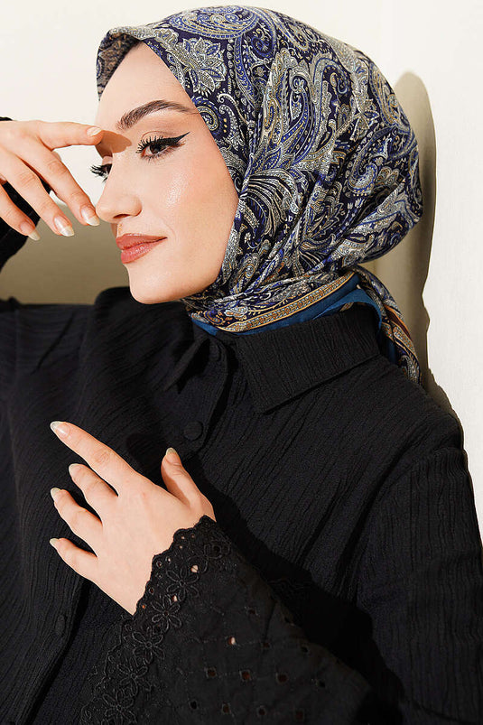 Paisley Pattern Elegance Scarf Petrol Green