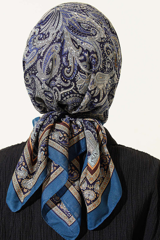 Paisley Pattern Elegance Scarf Petrol Green