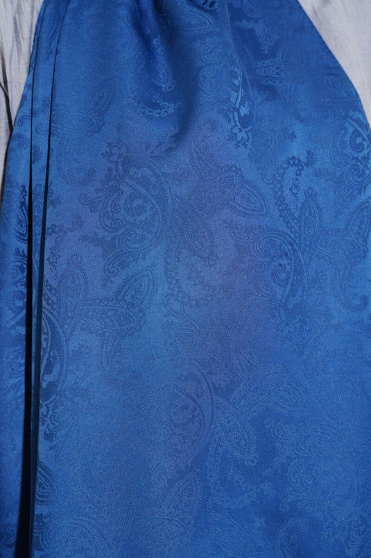 Châle jacquard à motif cachemire bleu