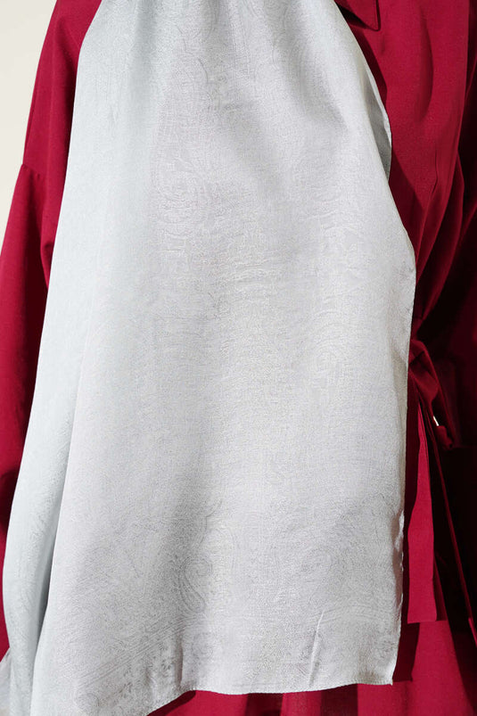 Schal mit Paisley-Muster, glänzend, Silber