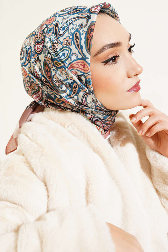 Paisley Patterned Soft Cotton Scarf Cinnamon