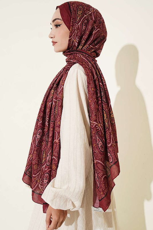 Pañuelo Paisley Kraş En Modal Burdeos
