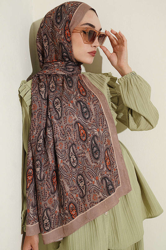 Pañuelo Paisley Kraş Modal Latte