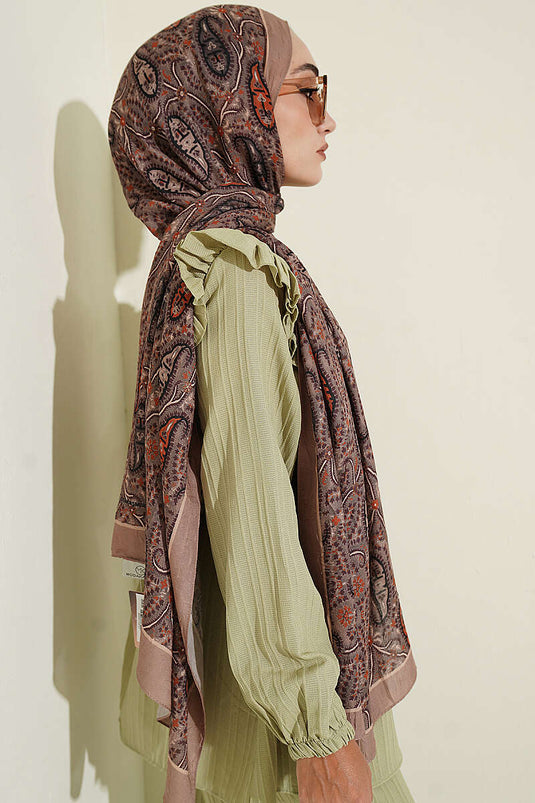 Pañuelo Paisley Kraş Modal Latte