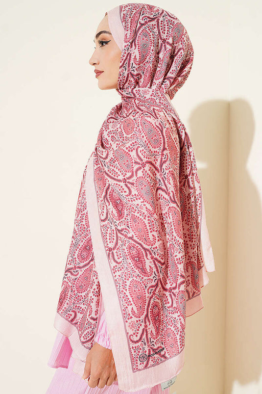 Sciarpa Paisley Kraş Modal Rosa