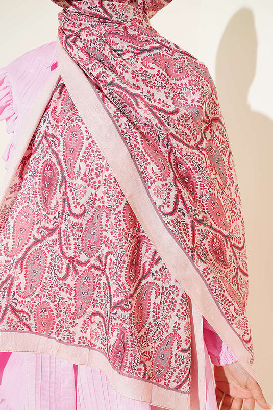 Sciarpa Paisley Kraş Modal Rosa