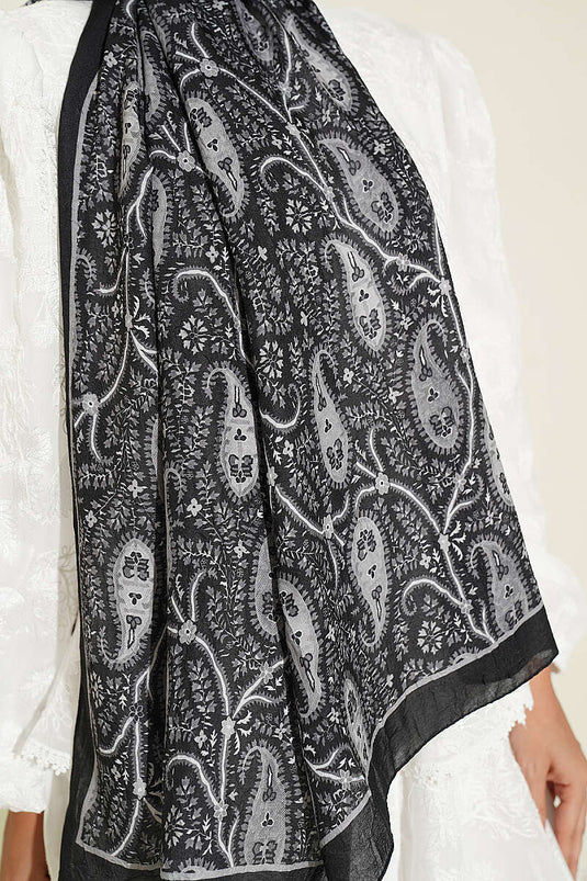 Pañuelo Paisley Kraş Modal Negro