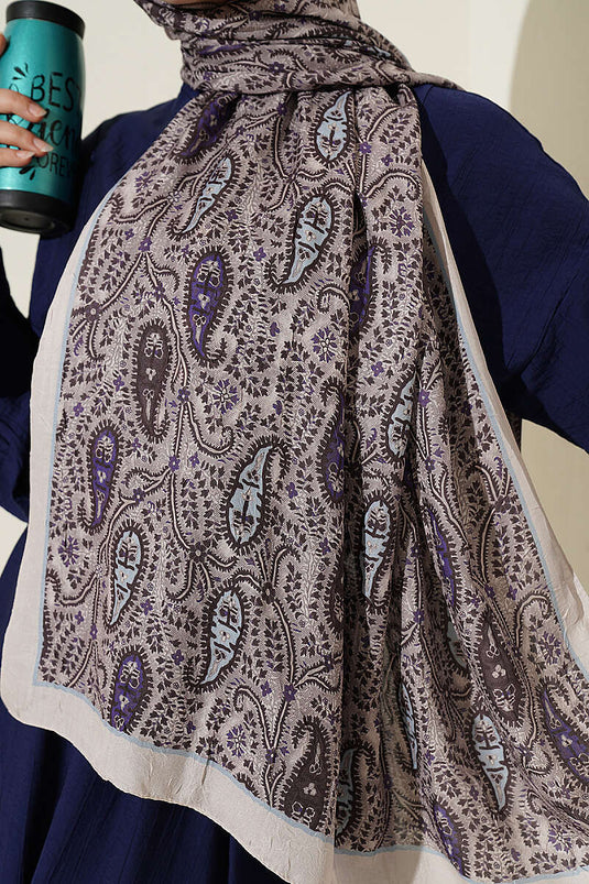Paisley Kraş Modal Şal Taş