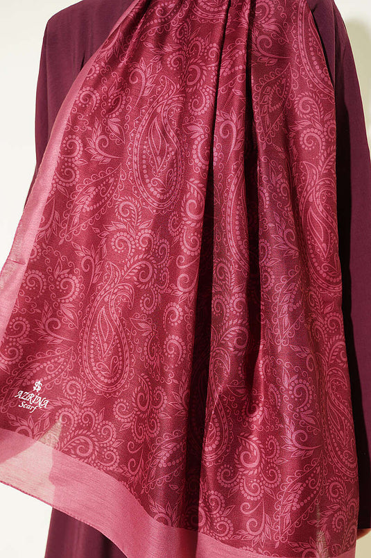 Paisley Motifli Soft Şal Gül Kurusu