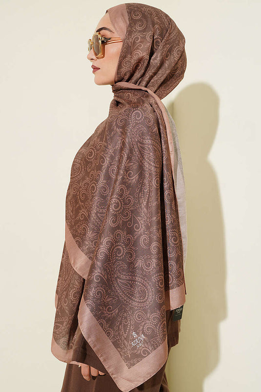 Paisley Motifli Soft Şal Latte