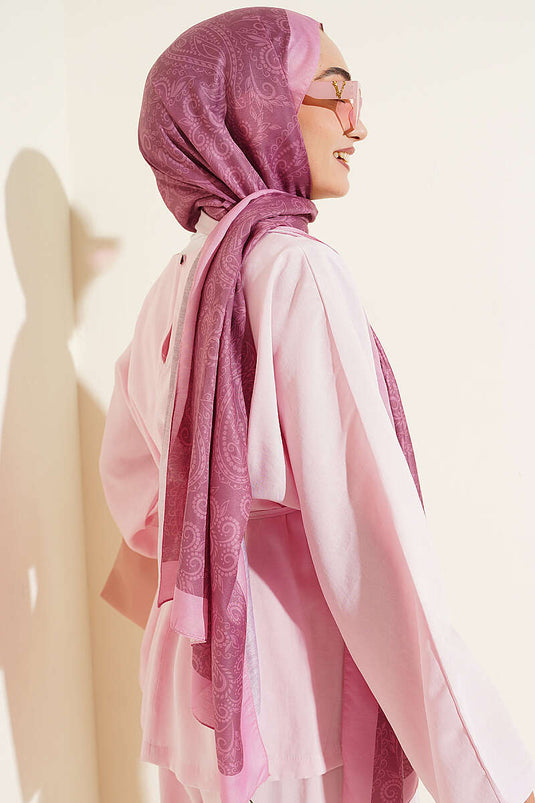 Paisley Motifli Soft Şal Leylak