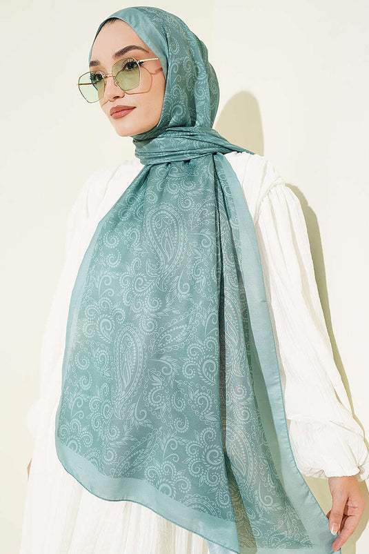 Paisley Motifli Soft Şal Mint