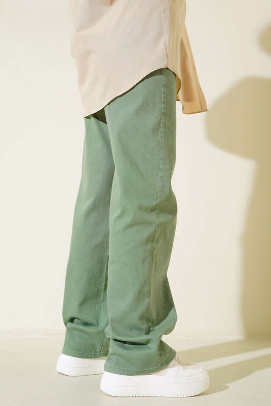 Pantalon Large Palazzo Vert Menthe