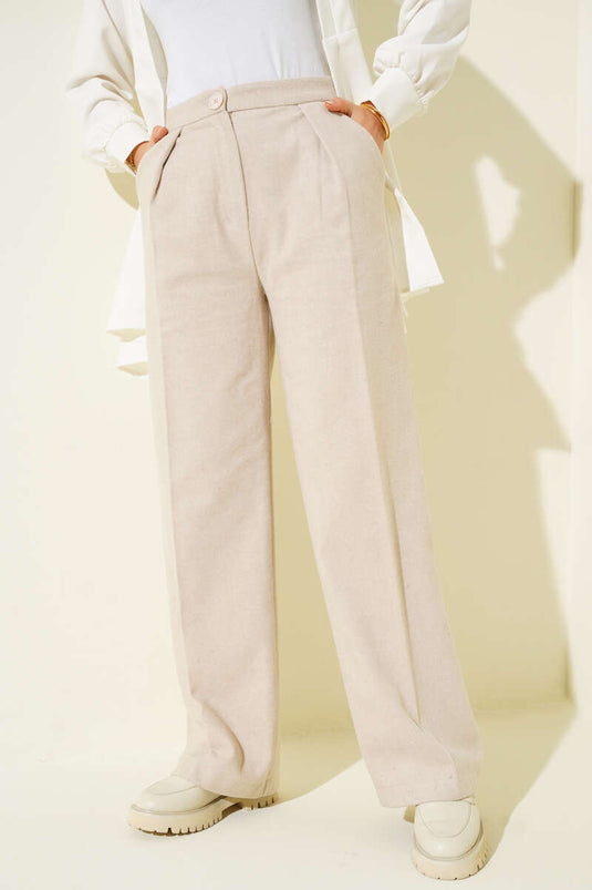 Palazzo Kaşe Pantolon Bej