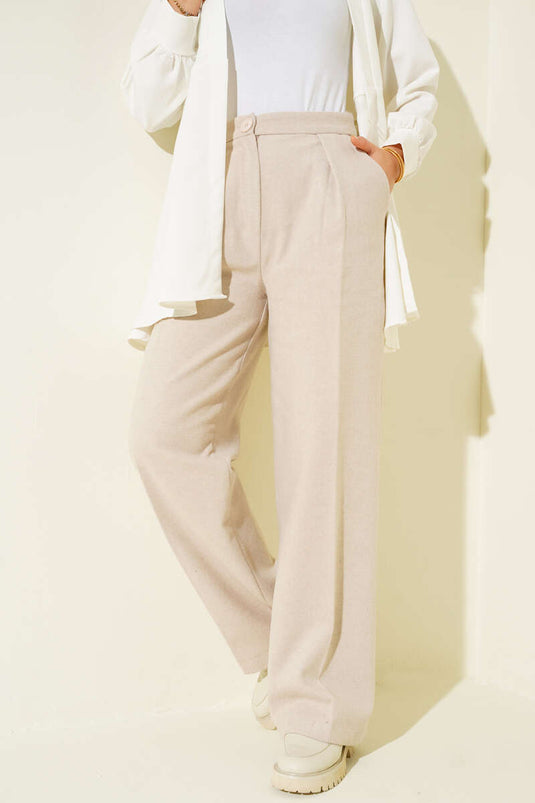 Palazzo Kaşe Pantolon Bej