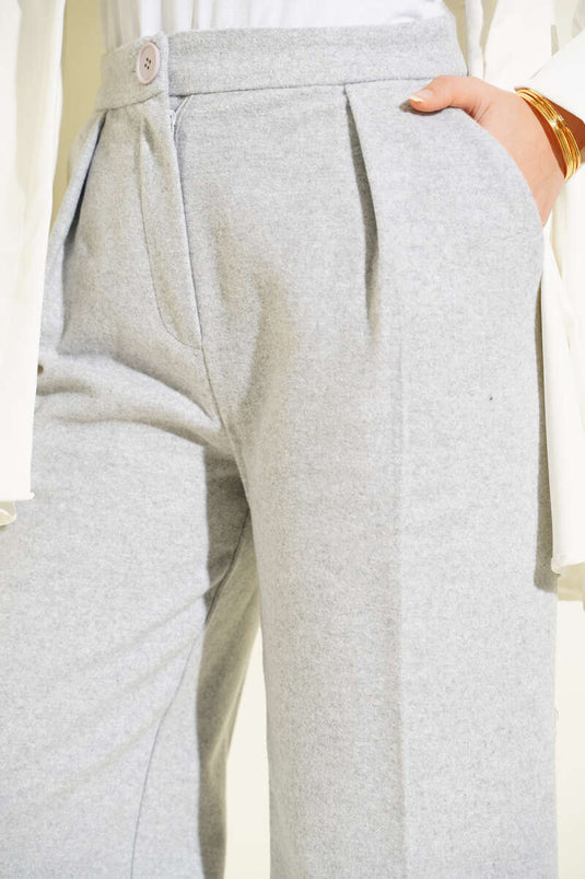 Palazzo Kaşe Pantolon Gri