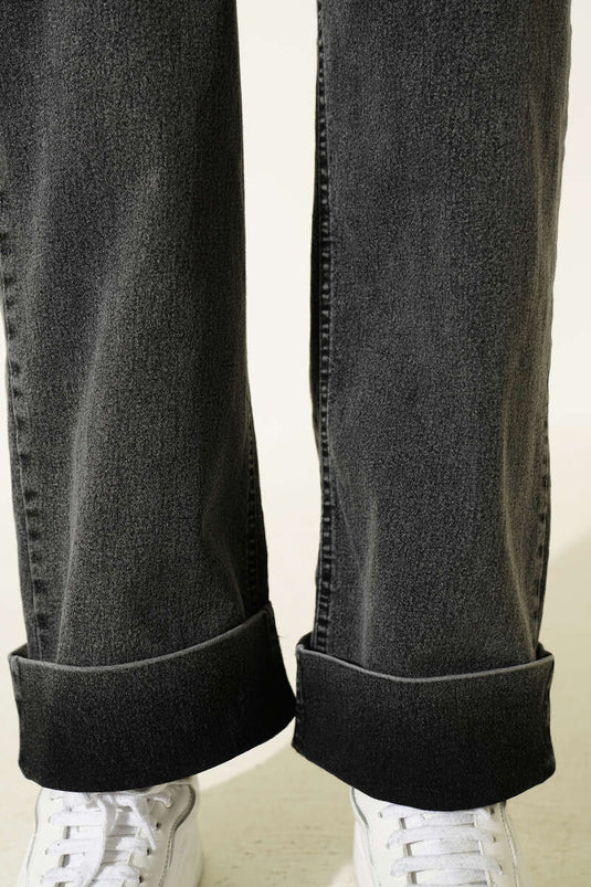 Pantalon Palazzo Kemerli Kot Couleur Fumé