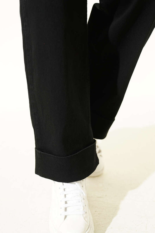 Palazzo Kemerli Denim Pants Black