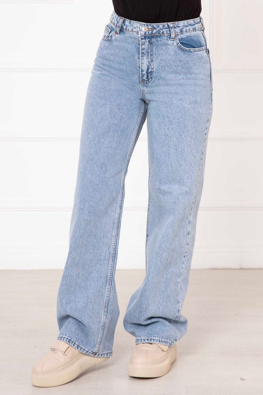 Pantalon Jeans Palazzo Bleu Clair