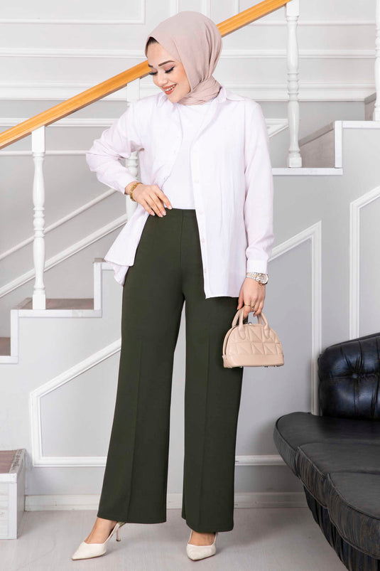 Palazzo-Hijab-Hose Khaki