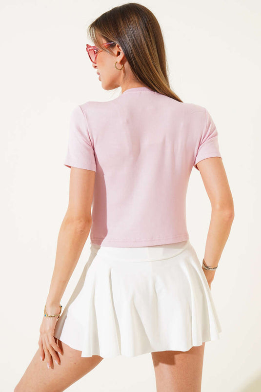 Palm Printed Crop Powder