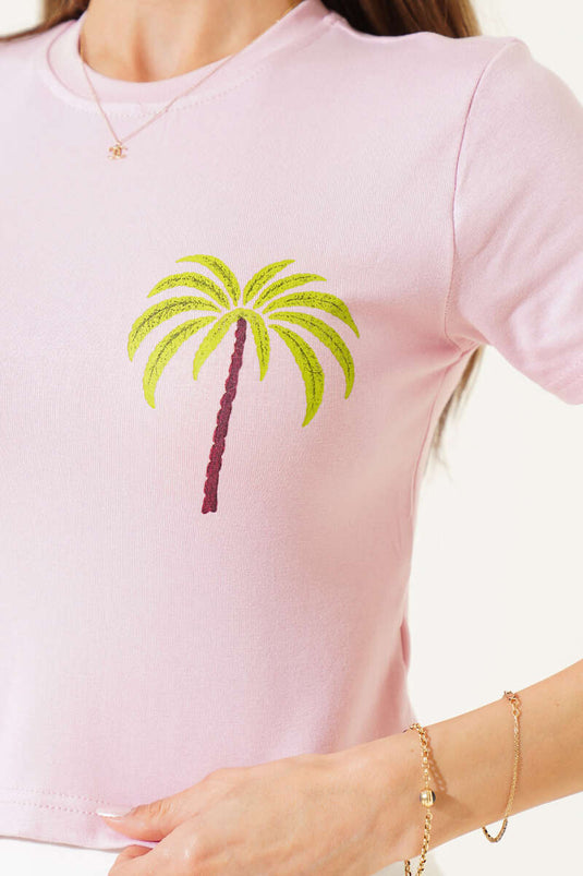 Palm Printed Crop Powder