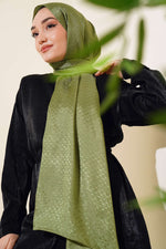 Châle Coton Motif Jacquard Vert