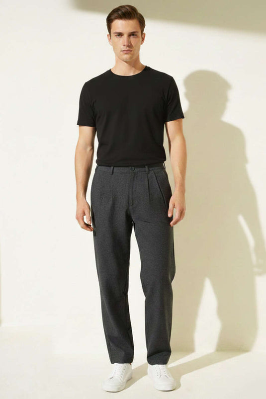 Pamuklu Baggy Erkek Kumaş Pantolon Antrasit