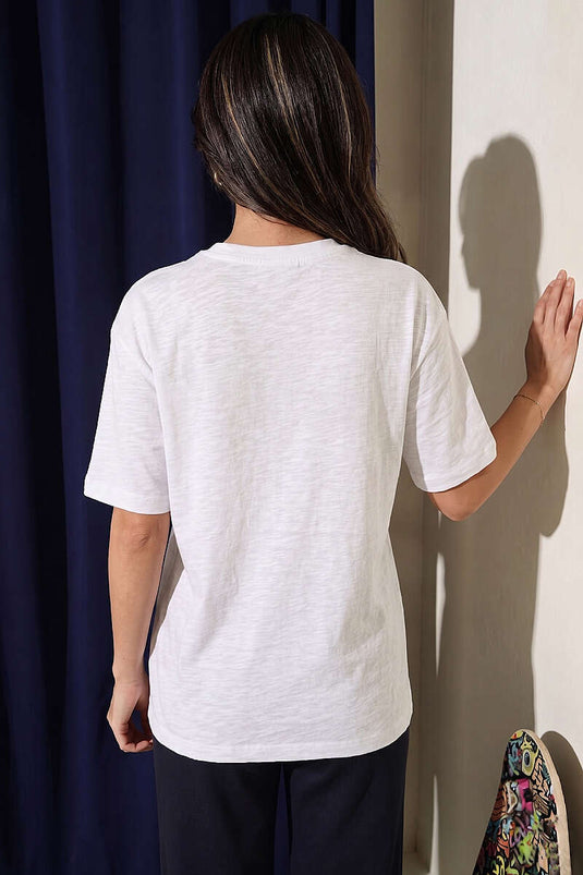 Panda Baskılı T-shirt Beyaz