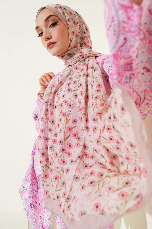 Bambus-Schal mit Gänseblümchenmuster, Latte