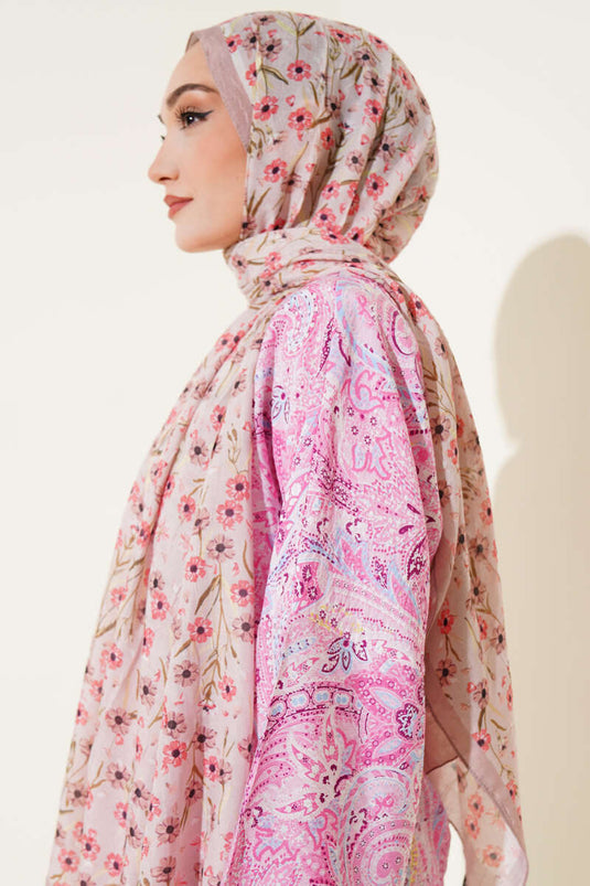 Bambus-Schal mit Gänseblümchenmuster, Latte