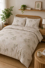Ensemble de housse de couette double à motif marguerite crème