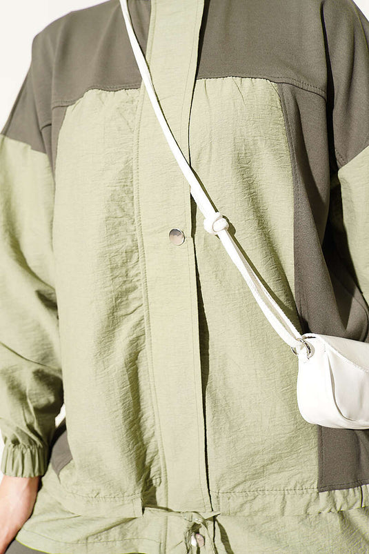 Completo Due Pezzi Con Bottoni A Pressione In Khaki