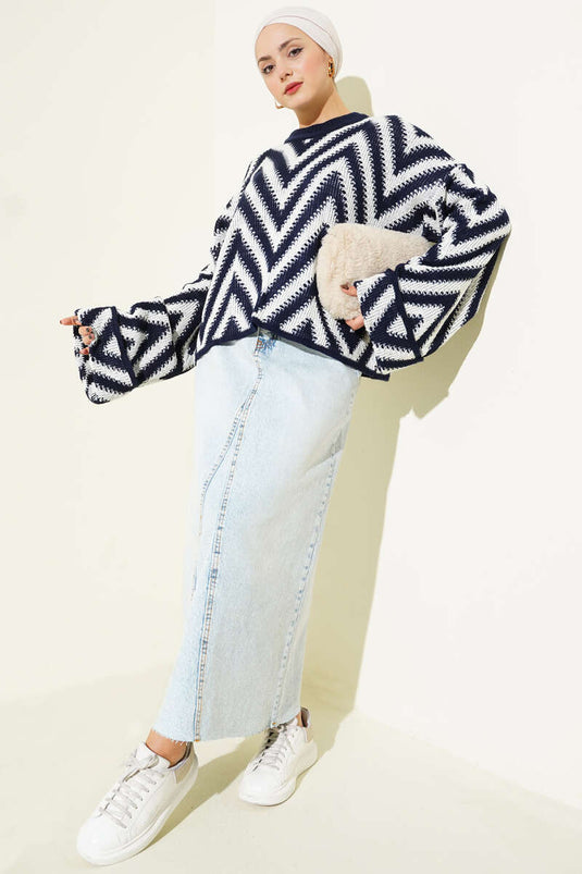 Jupe en jean patchwork, neige claire