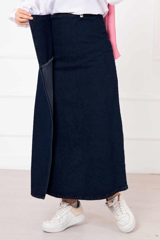 Piece Denim Skirt Navy Blue