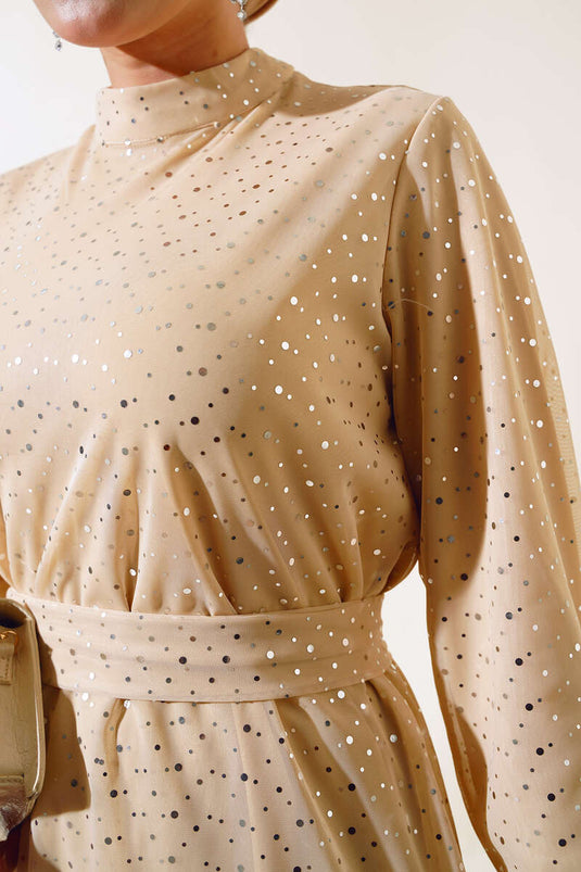 Crème double ensemble à pois brillants