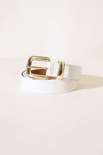 Ceinture Blanche À Boucle Brillante