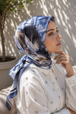Série De Foulards Pastel À Motifs Floraux Indigo
