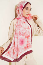 Écharpe Pastel Fleuri En Bambou Bordo
