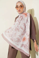 Écharpe Pastel Fleuri En Bambou Beige Sable