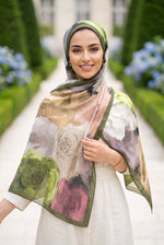 Série De Châles À Motifs De Rose Pastel Kaki