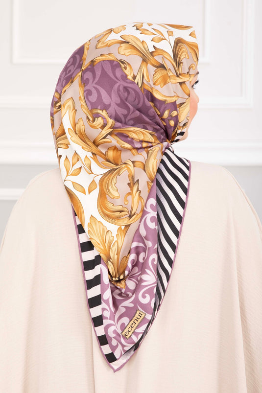 Patchwork Desen Eşarp Serisi Lila