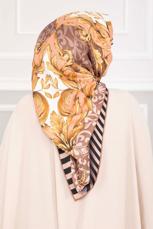Patchwork Desen Eşarp Serisi Vizon