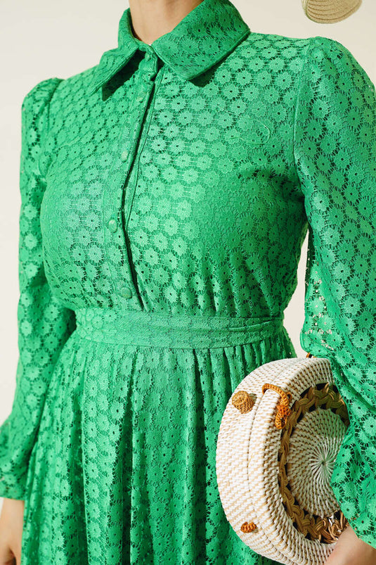 Robe à Motifs en Dentelle à Carreaux Benetton