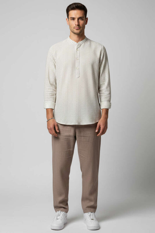 Chemise homme col officier Patlı couleur pierre
