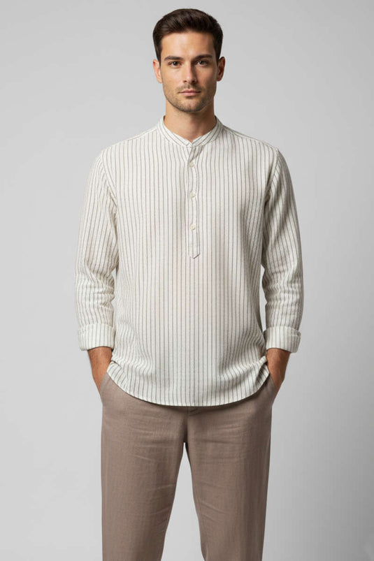 Chemise homme col officier Patlı couleur pierre