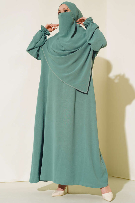 Abaya Large Voilée Çağla Vert