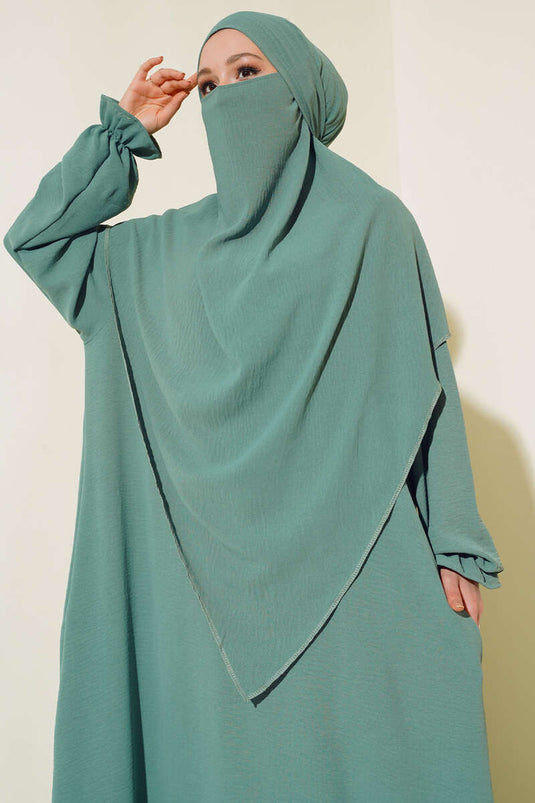 Abaya Large Voilée Çağla Vert